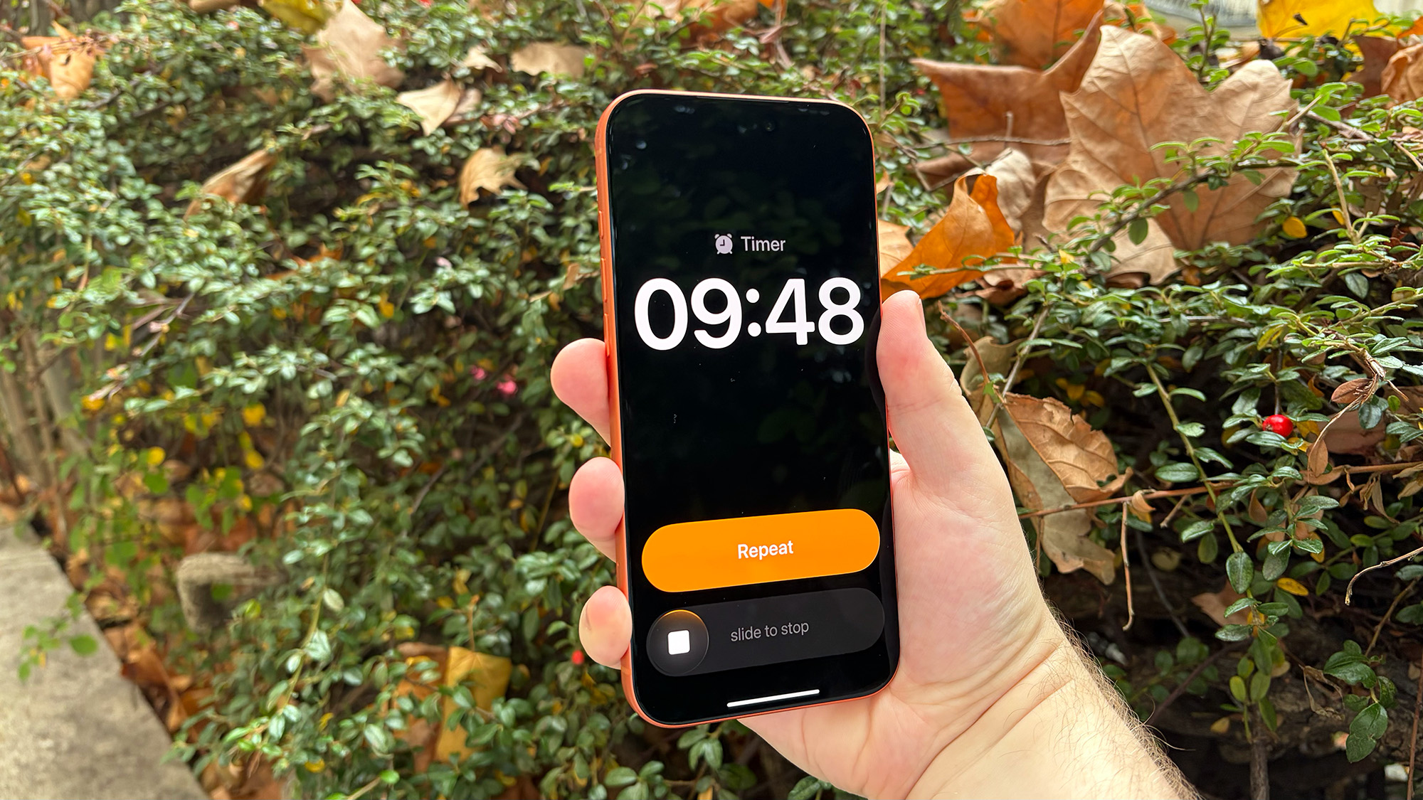 טיימר iOS 26.1 עם מחוון לביטול