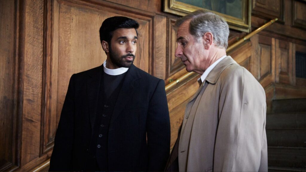 Rishi Nair and Robson Green in "Grantchester"
