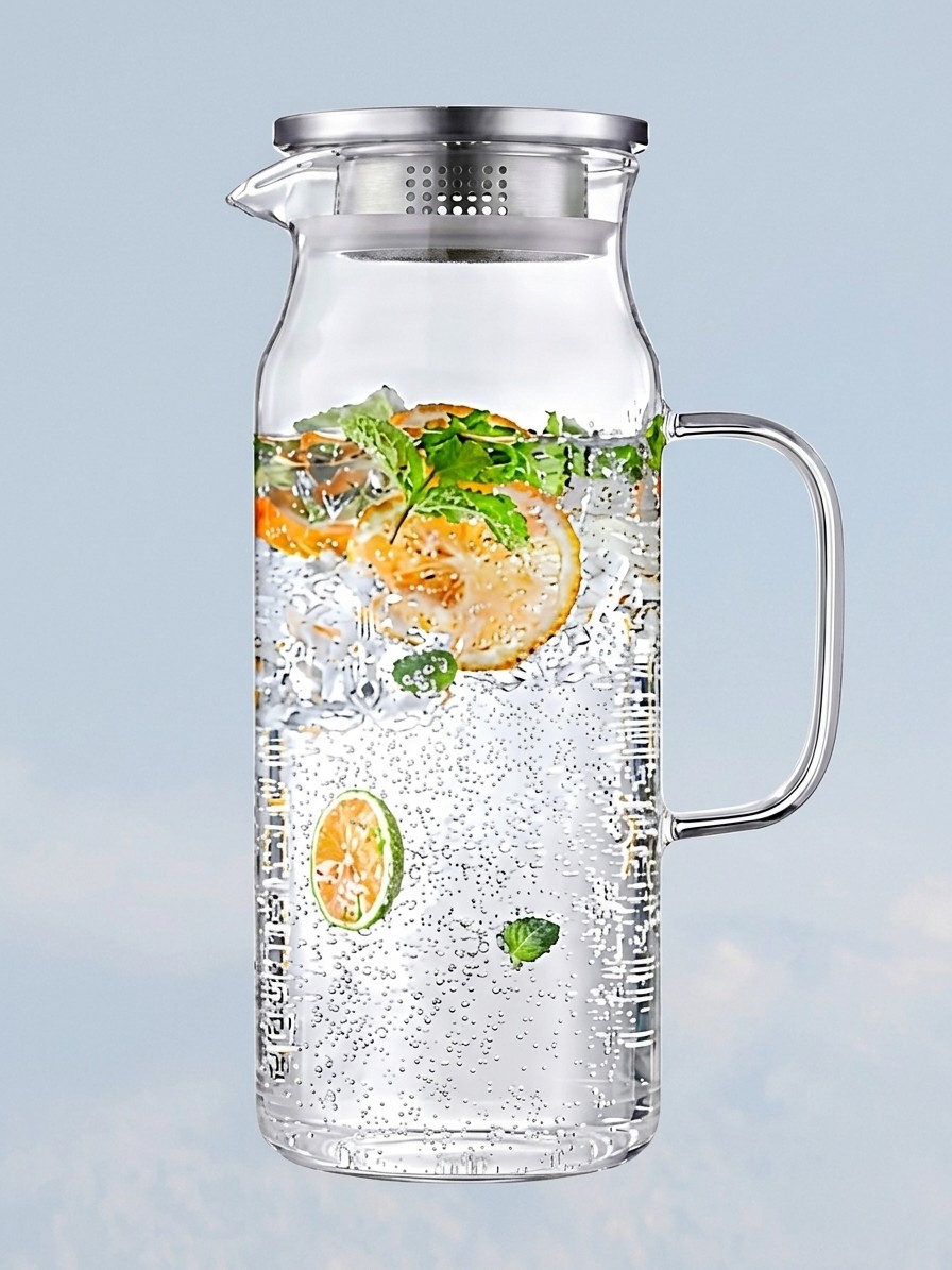 קנקן Bivclazz Glass על רקע כחול בעריכת תאומים