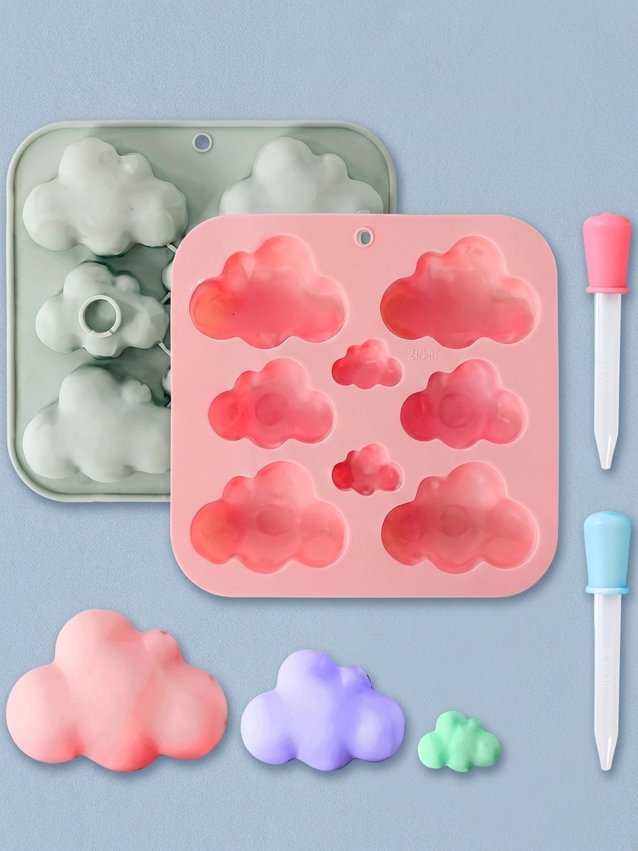 סט של מגשי קוביות קרח ופיפטות SXOONKING Cloud על רקע כחול בעריכת Gemini