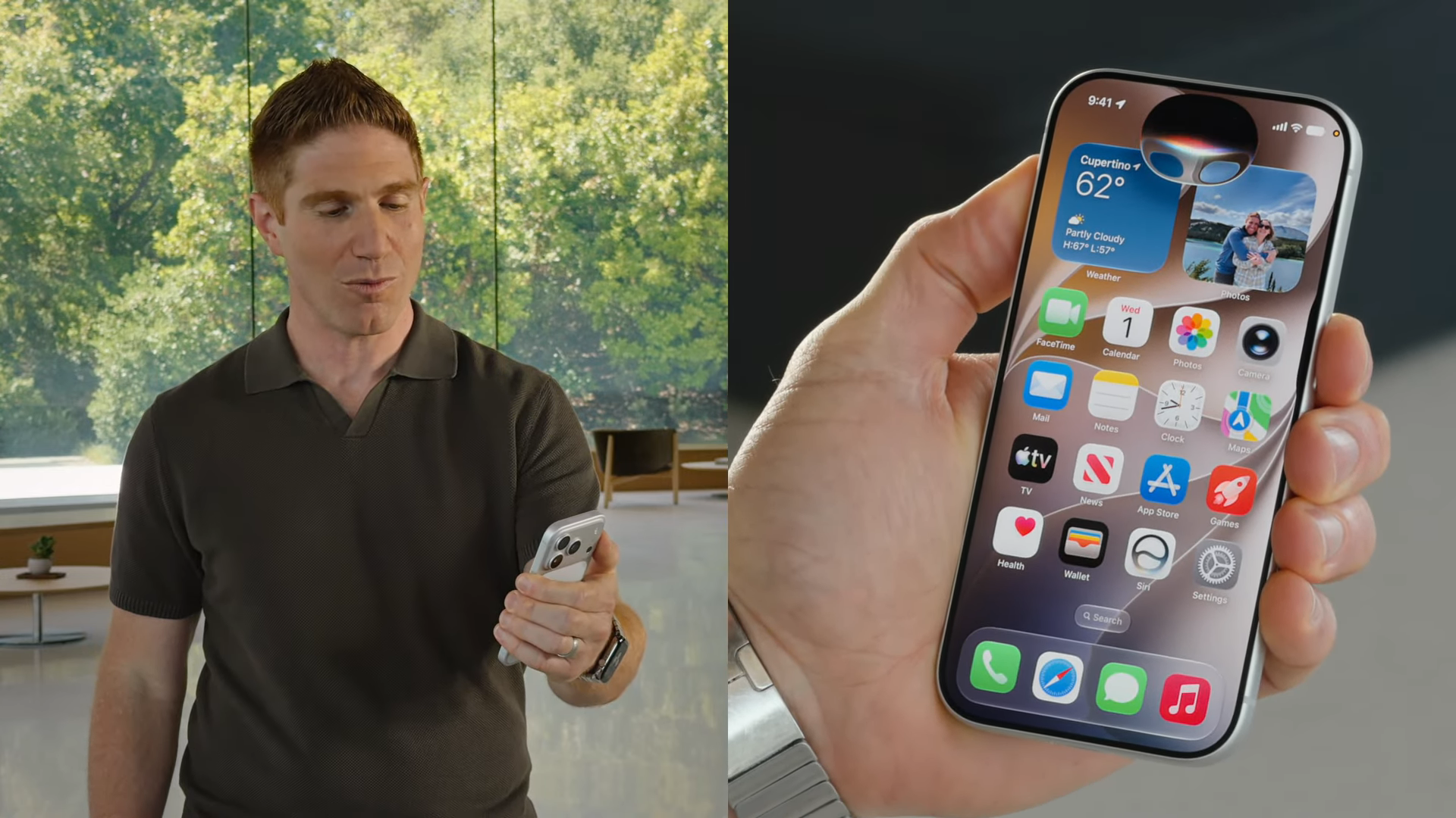 שימוש בכפתור הצד באייפון כדי לגשת ל-Siri ב-WWDC 2026