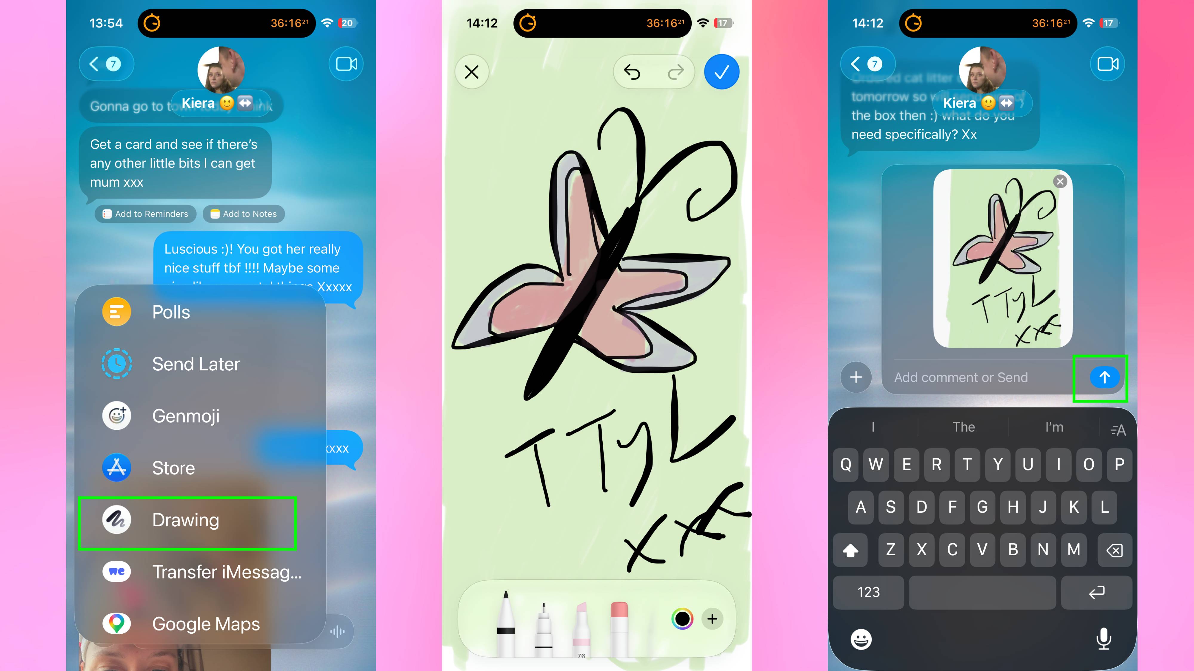 תכונת ציור בהודעות iPhone ב-iOS 27