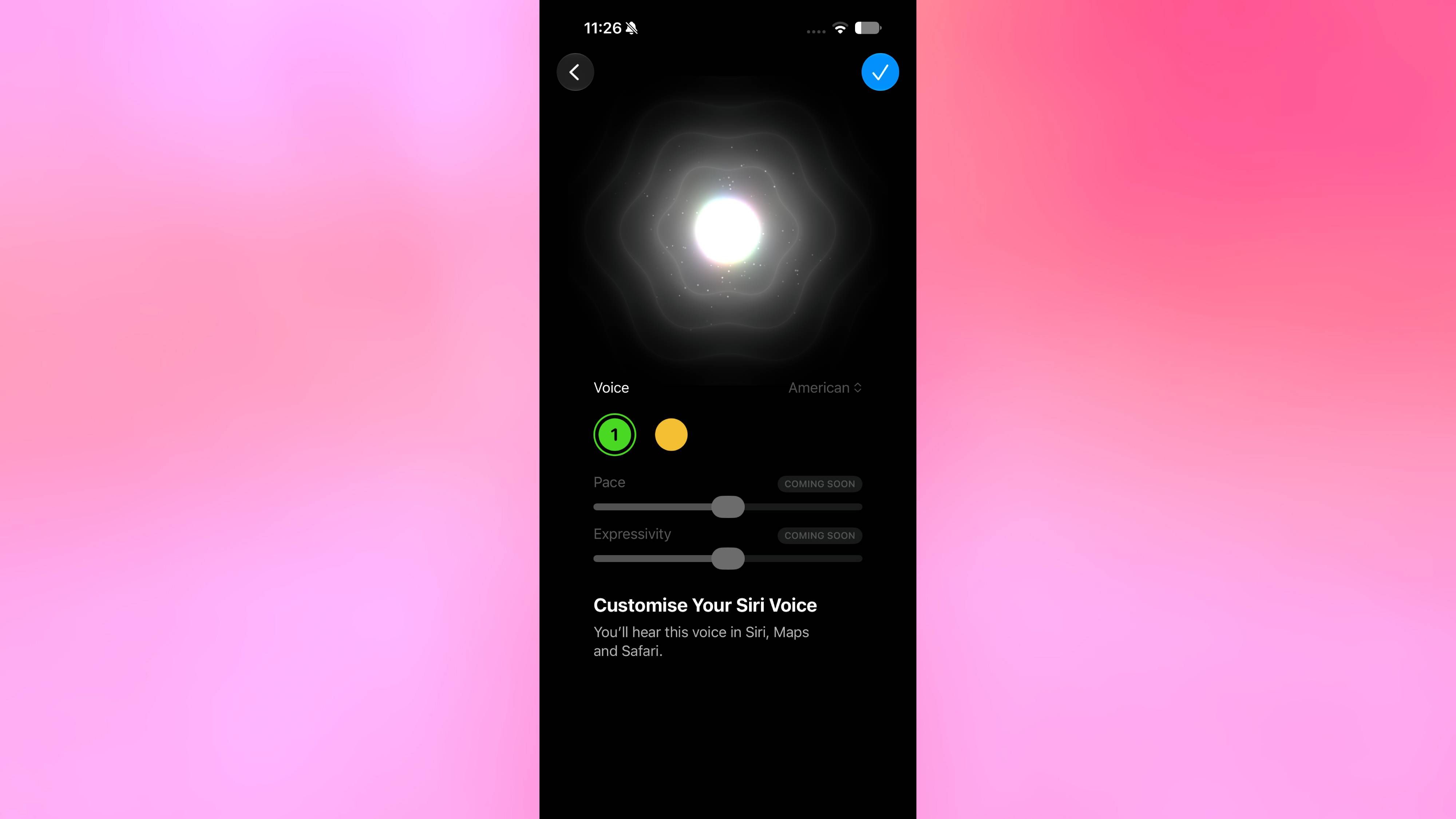 התאם אישית את קול Siri שלך