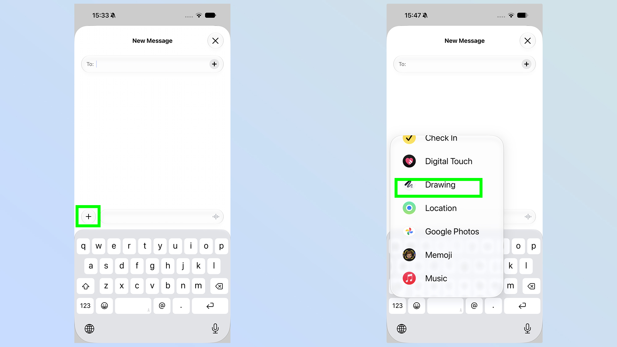 שלב אחר שלב איך לצייר באפליקציית הודעות ב-ios 27 בטא