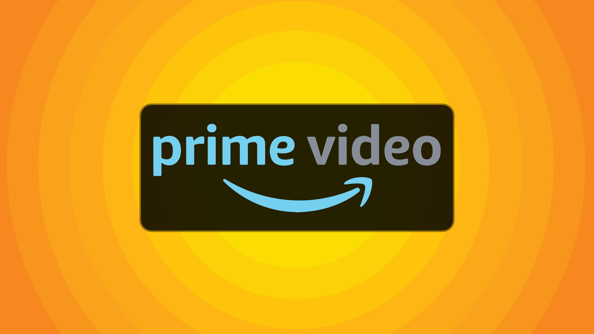 לוגו Prime Video על רקע עיגולים כתומים