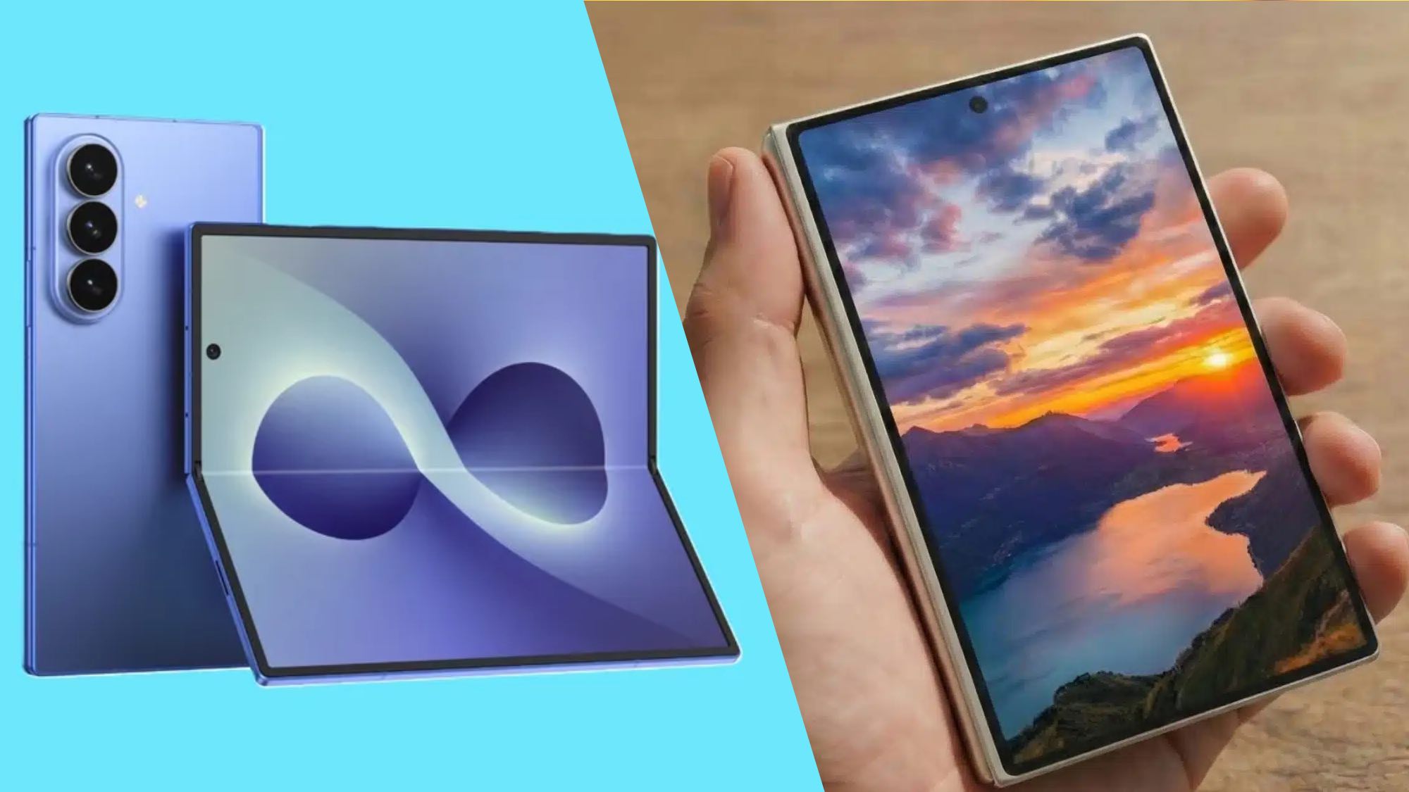 עיבוד Galaxy Z Fold 8 לצד עיבוד רחב של Galaxy Z Fold