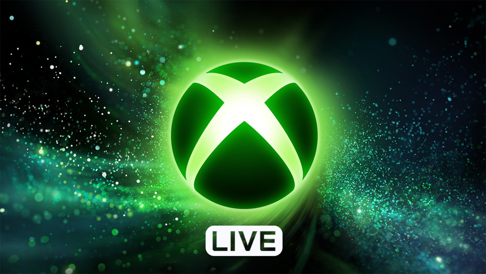 Xbox Games הצג תמונת מפתח עם תמונה "חי" תג מתחת ללוגו של Xbox