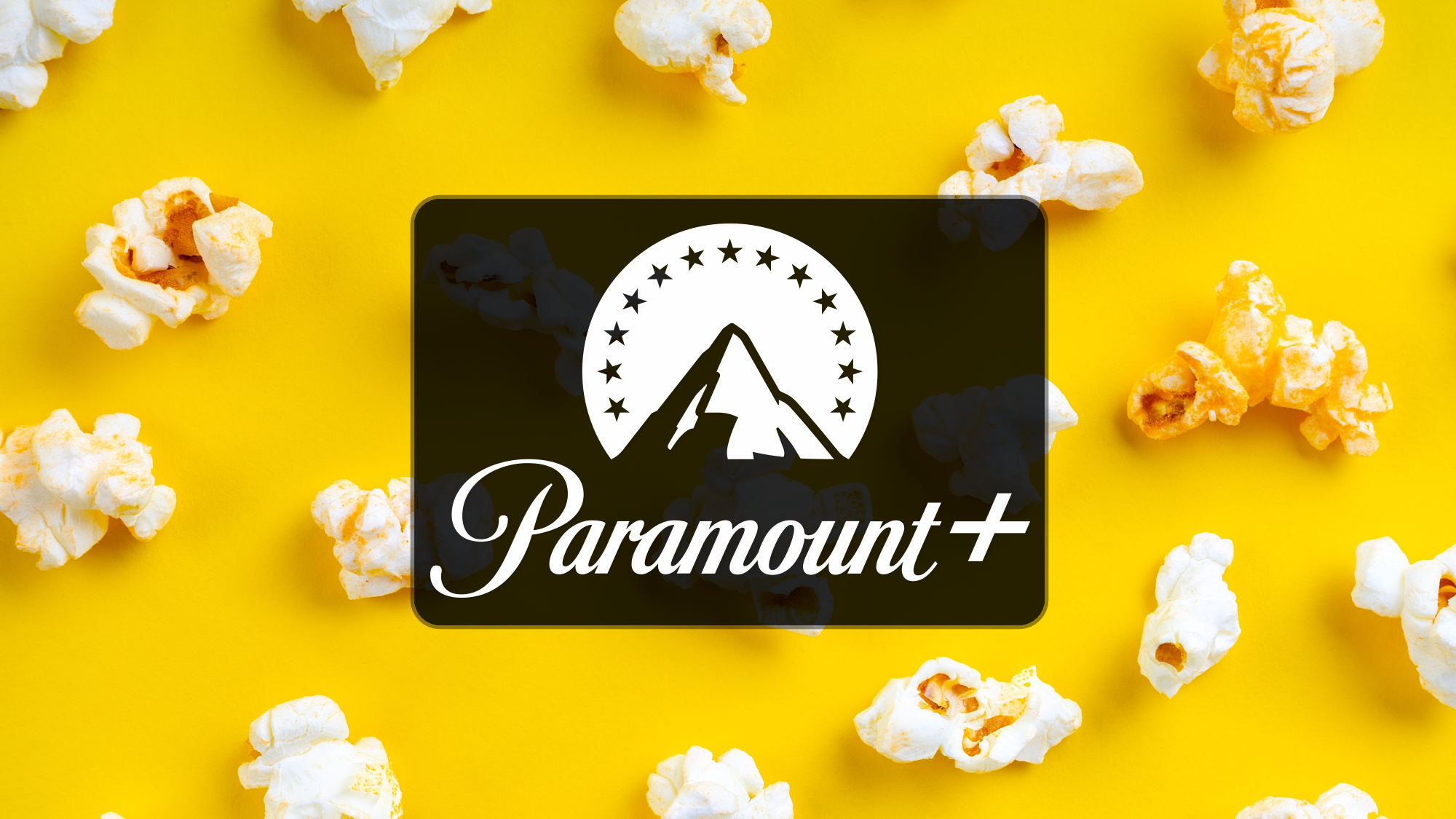 לוגו Paramount+ על רקע פופקורן