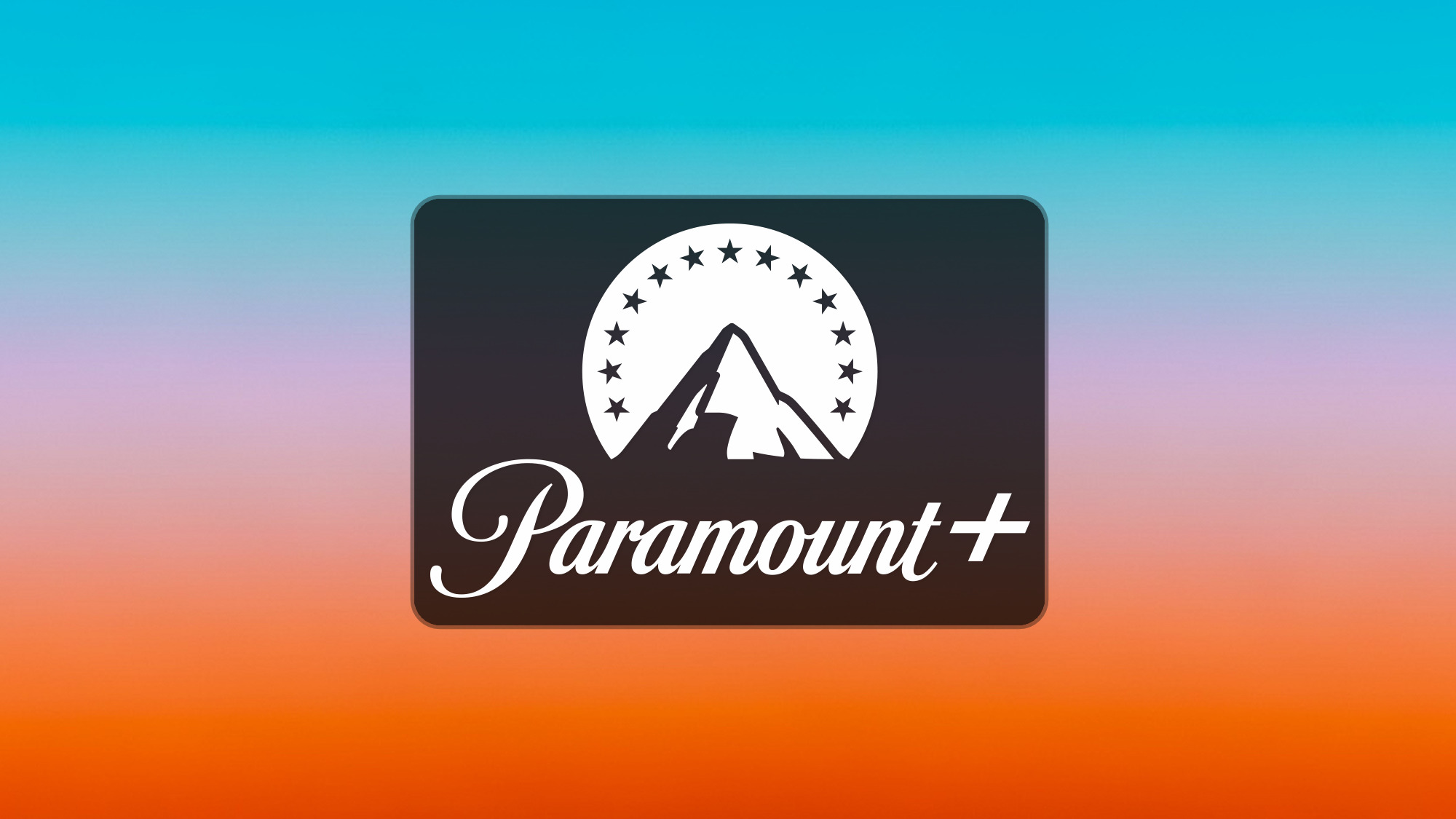לוגו Paramount+ על רקע כתום-כחול