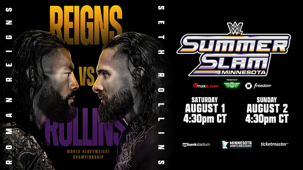 רומן ריינס וסת' רולינס מתמודדים בפוסטר ל-WWE SummerSlam 2026.
