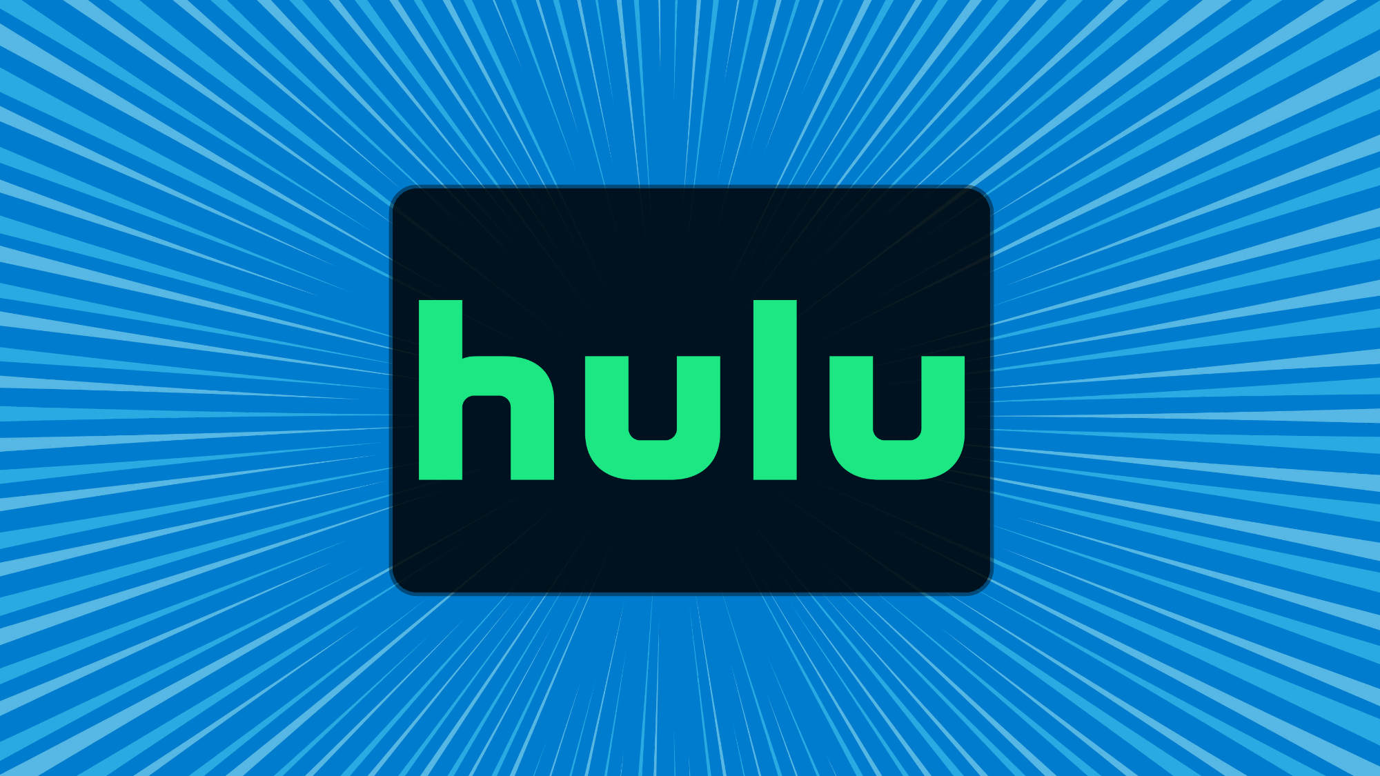לוגו Hulu על רקע קרני כחול