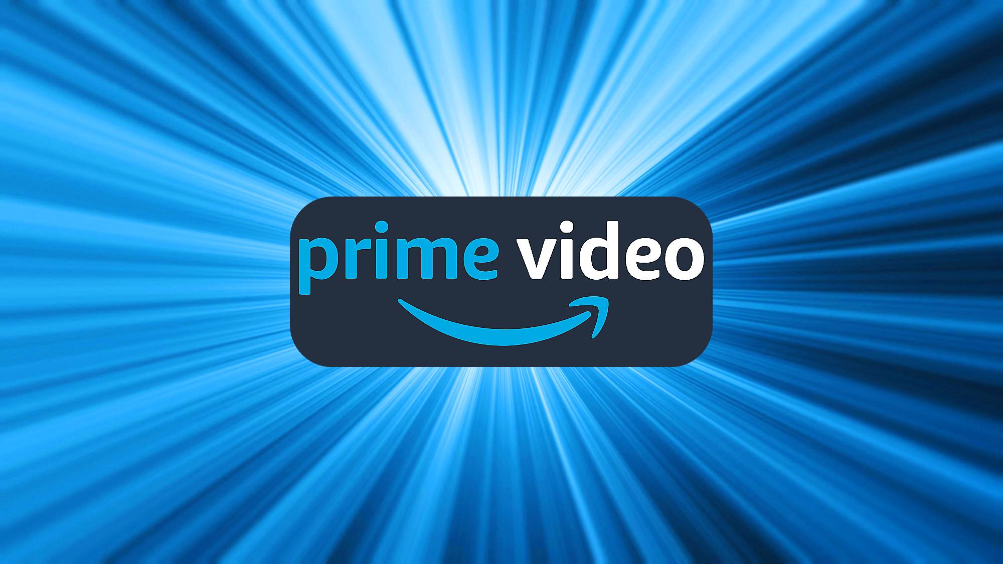 לוגו Prime Video על רקע פסים כחולים