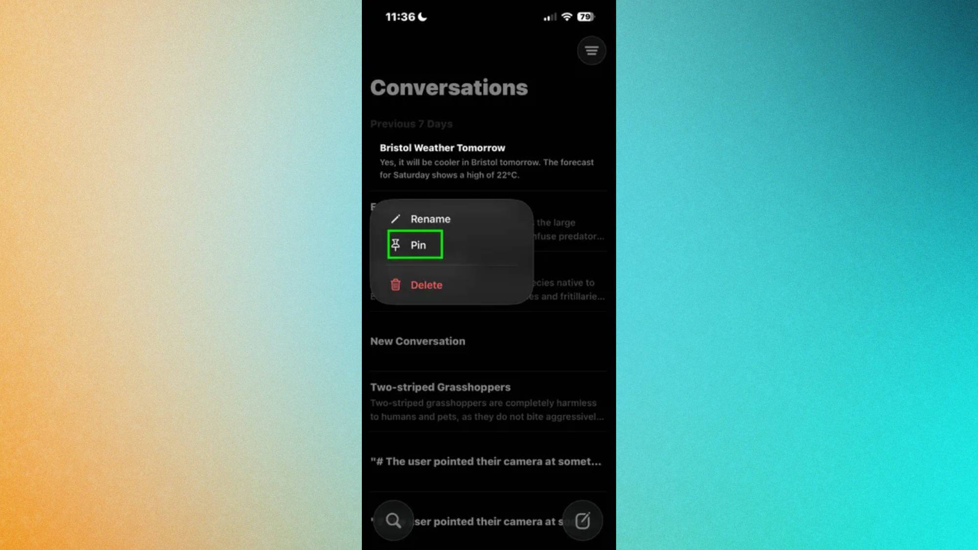 סיכה מודגשת באפליקציית Siri ב-iOS 27