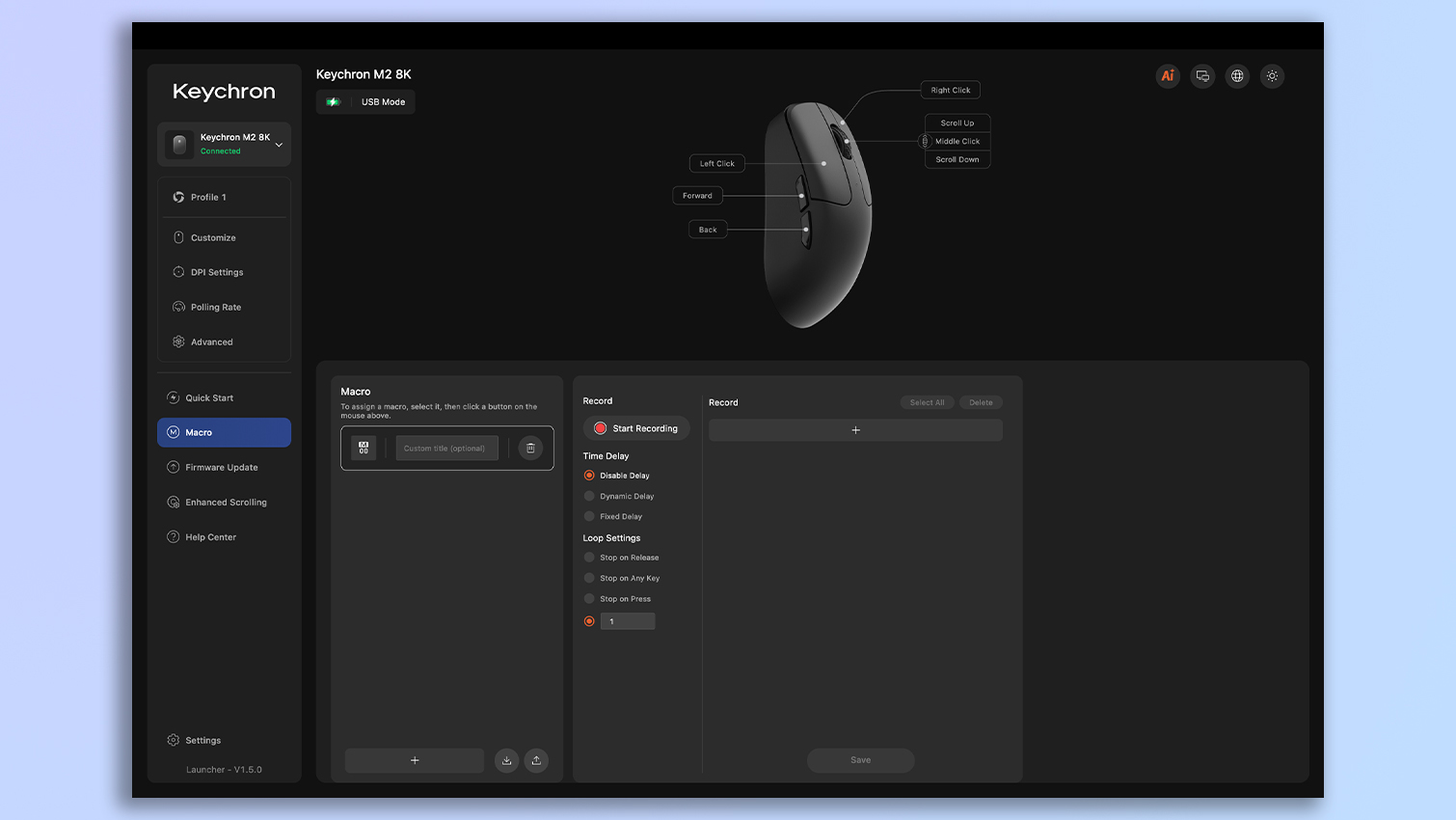 צילום מסך של Keychron Launcher