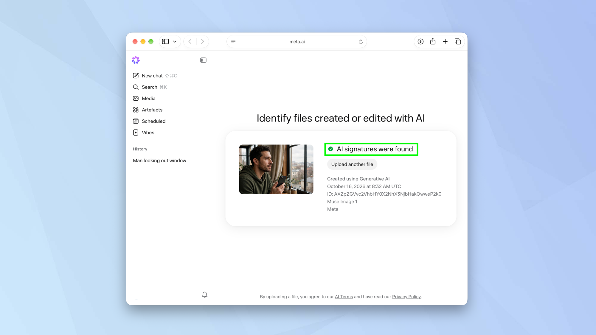 גלה אם תמונות נוצרו על ידי Meta AI