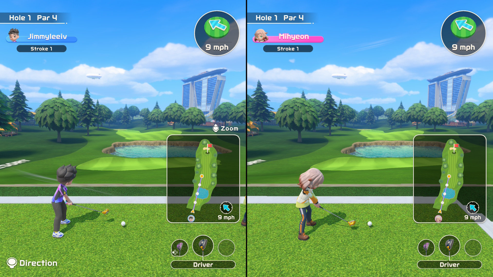 צילום מסך המראה אדם שמשחק במצב Island Crown ב-Nintendo Switch Sports Resort