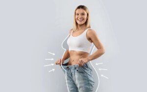 Weight loss in muscular woman
