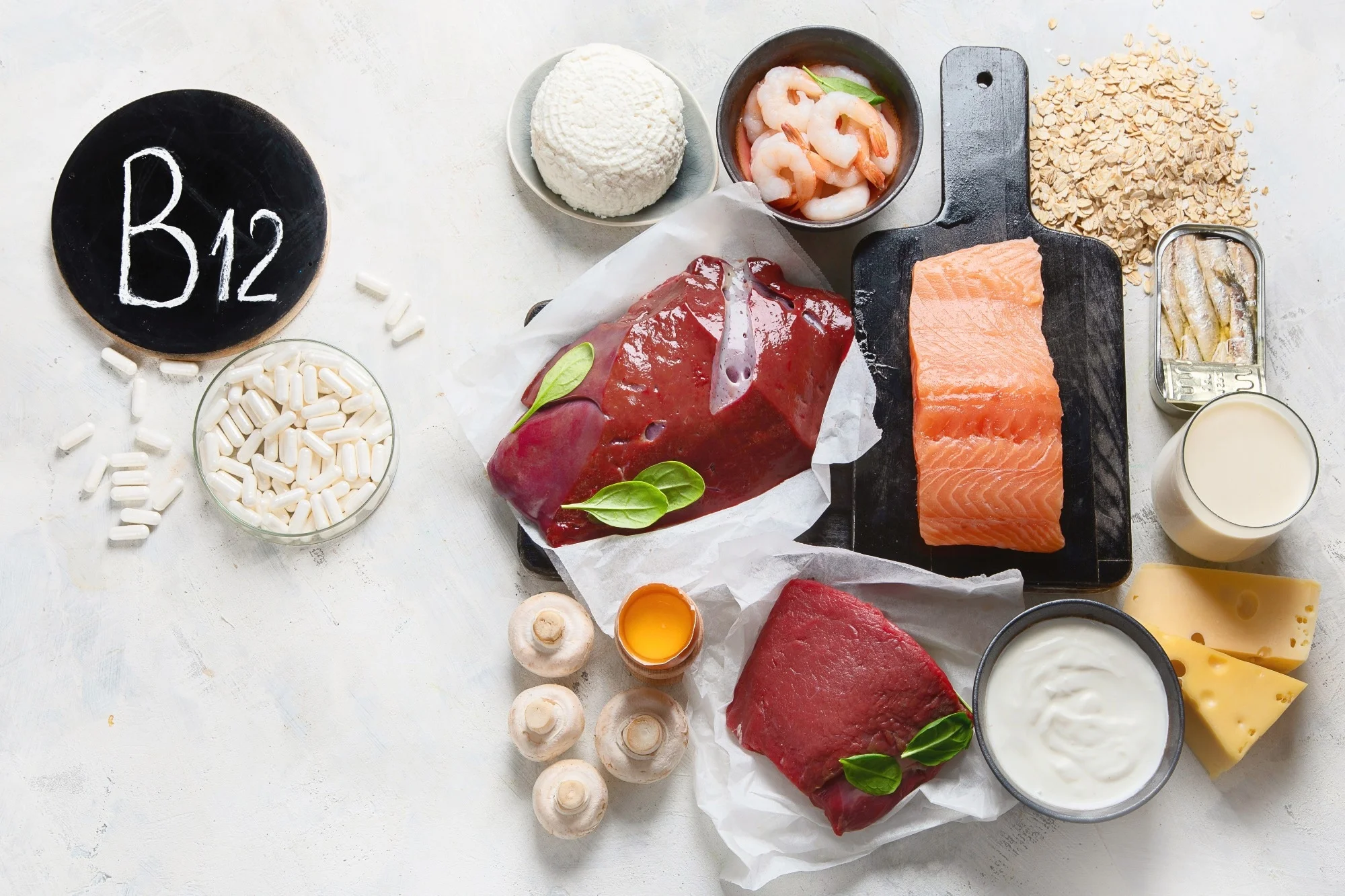 Natural sources of Vitamin B12 (Cobalamin) for normalization of sleep;  ensuring normal brain function; supporting the respiratory system;  alzheimer