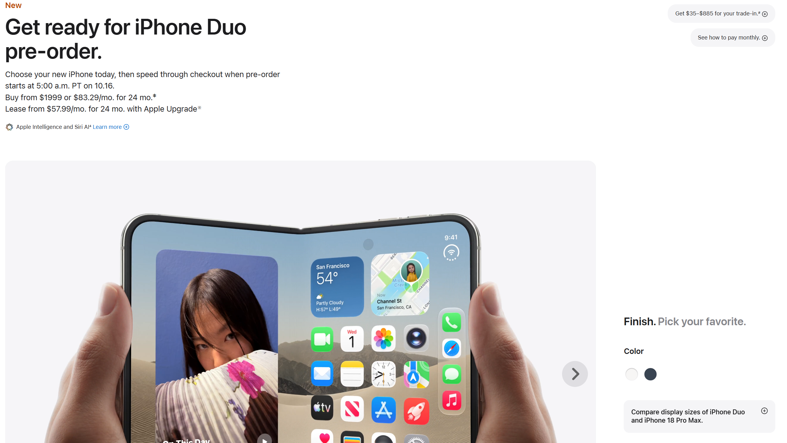 דפי הכנה להזמנה מוקדמת של iphone duo