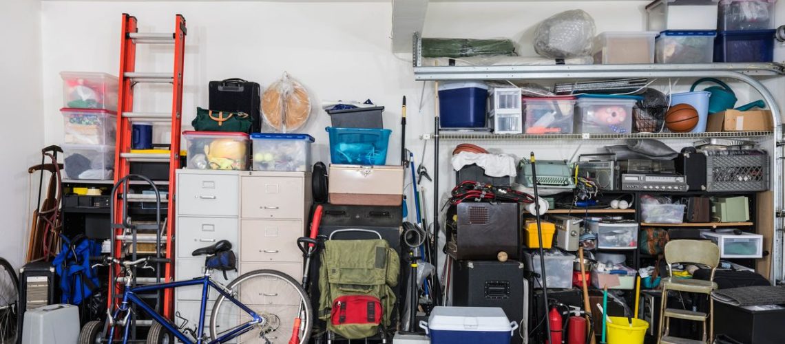 Miscellaneous items stored in a garage