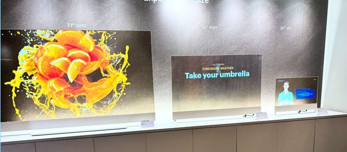 LG Display Transparent OLED TVs in 77 inch, 55 inch and 30 inch sizes