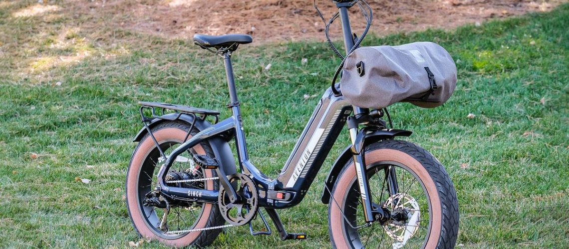 Aventon Sinch.2 e-bike parked in grass