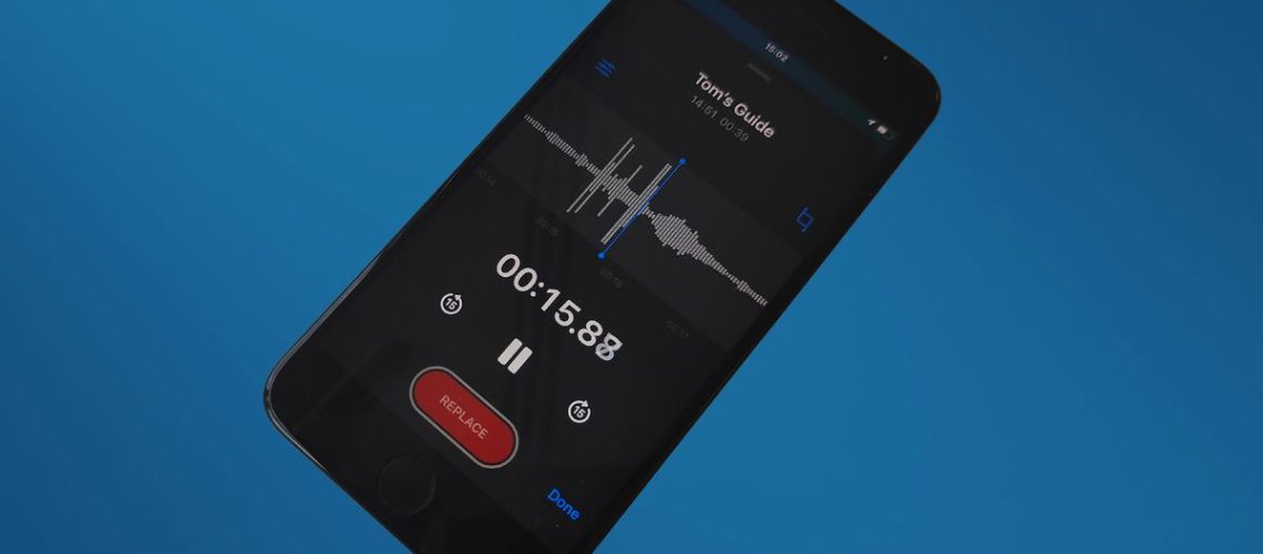 An iPhone with a voice memo