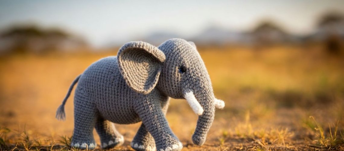 Crocheted Elephant outside image made by Imagen 3