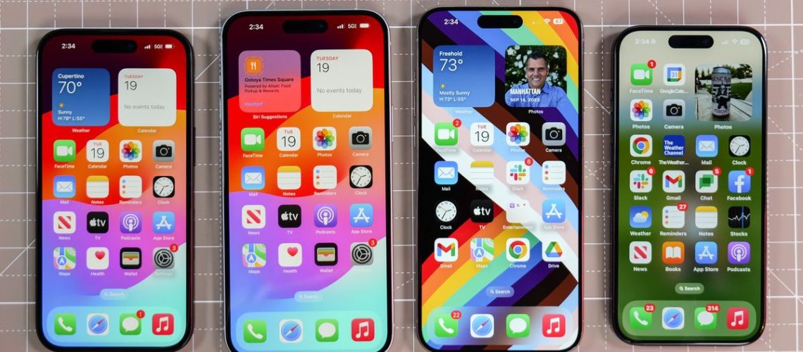 All iPhone 15 models shown together.
