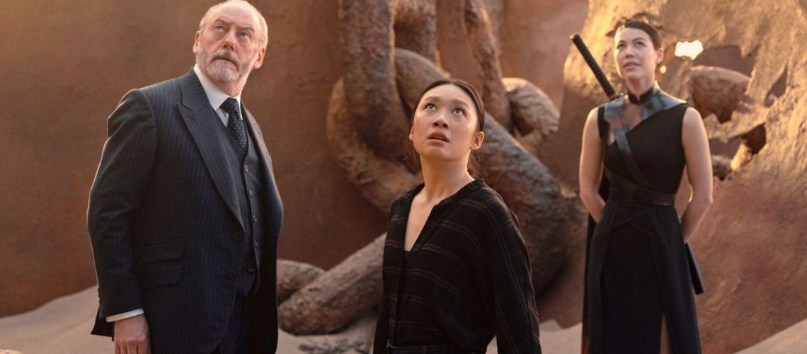 Liam Cunningham, Jess Hong, Sea Shimooka in 3 Body Problem