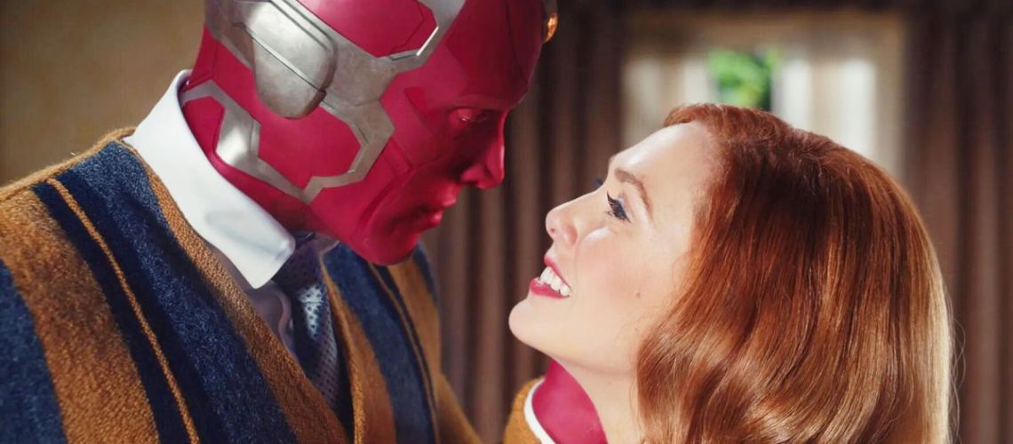 Paul Bettany and Elizabeth Olsen in Wandavision series on Disney Plus