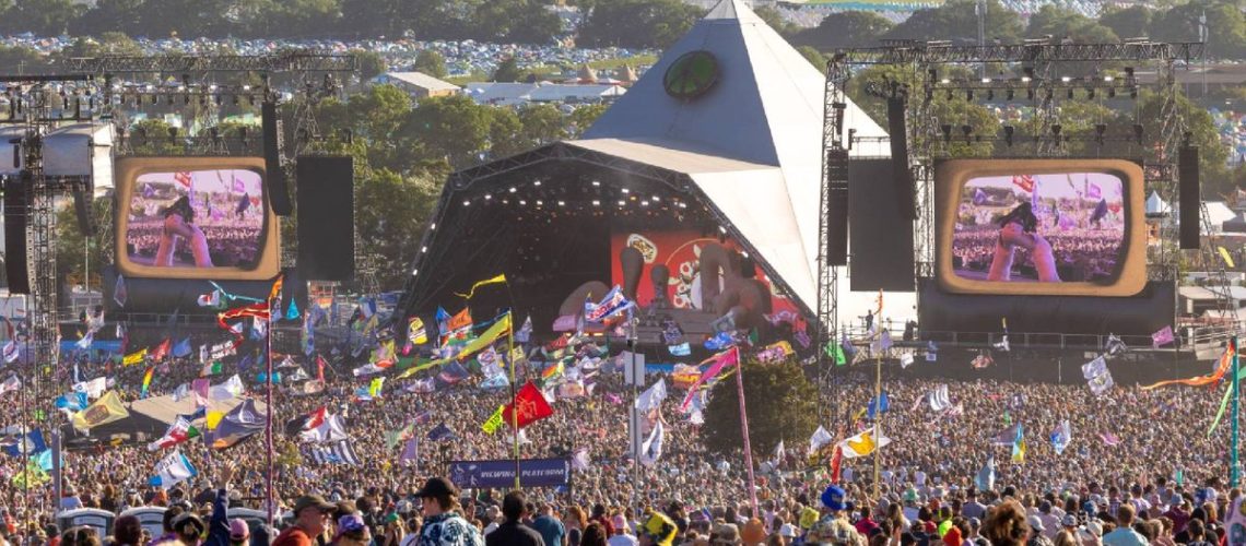 Pyramid Stage at Glastonbury Festival 2023 held at Worthy Farm