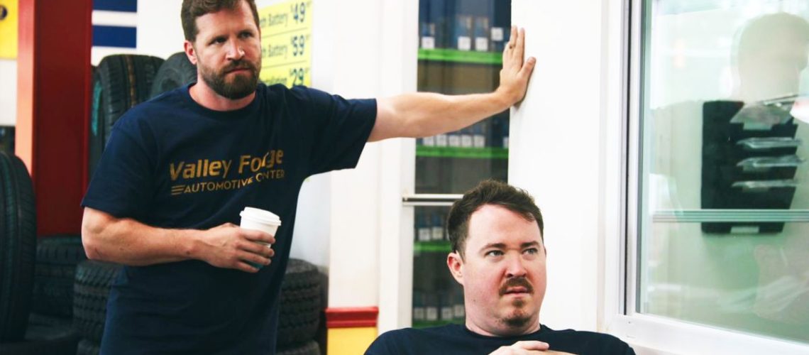 Chris O’Connor and Shane Gillis in Tires on Netflix