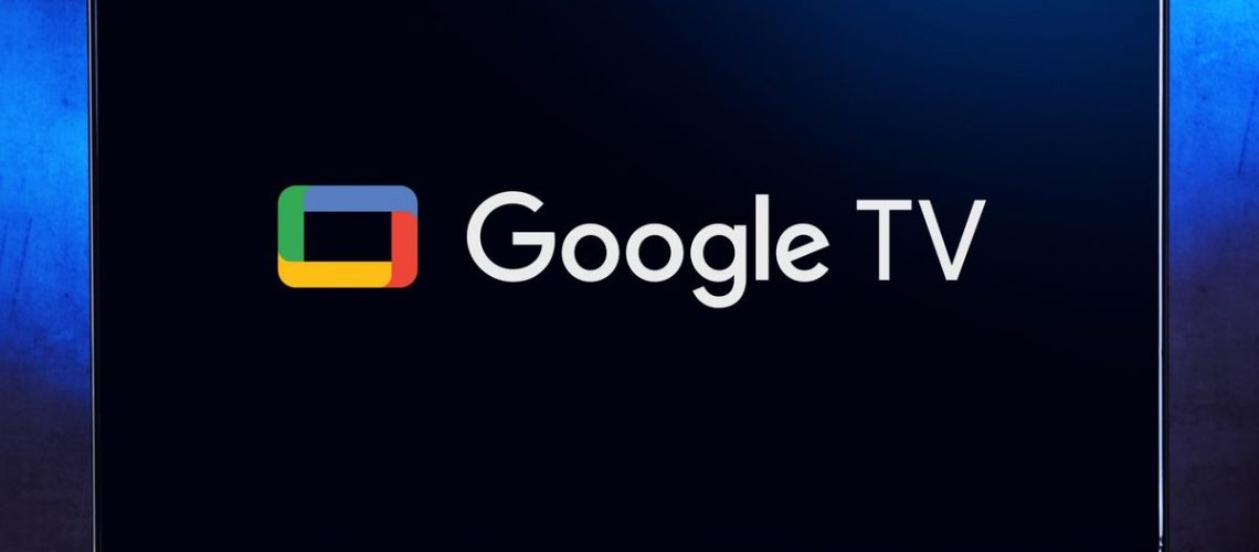 Google TV logo on TV