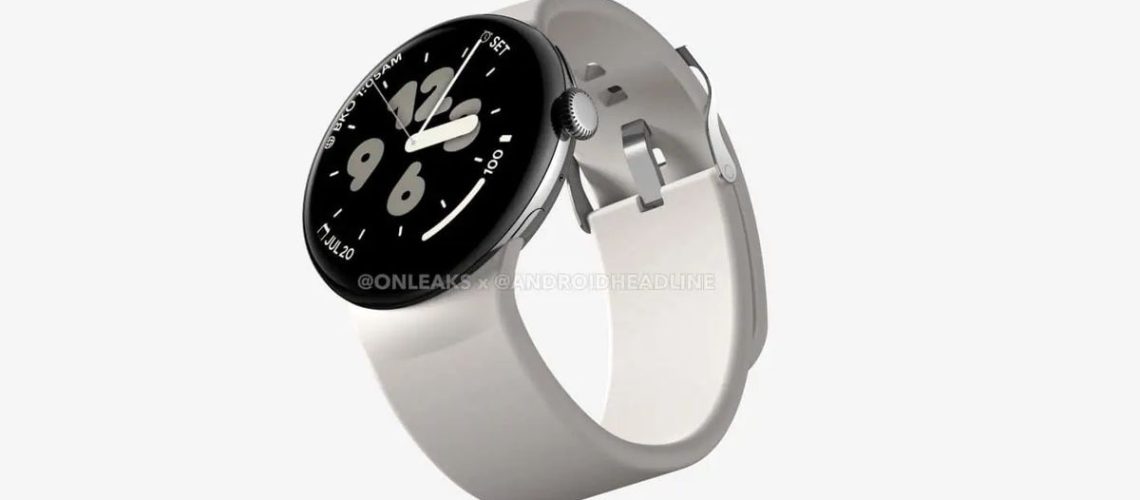Leaked image of the Google Pixel Watch 3 XL smartwatch