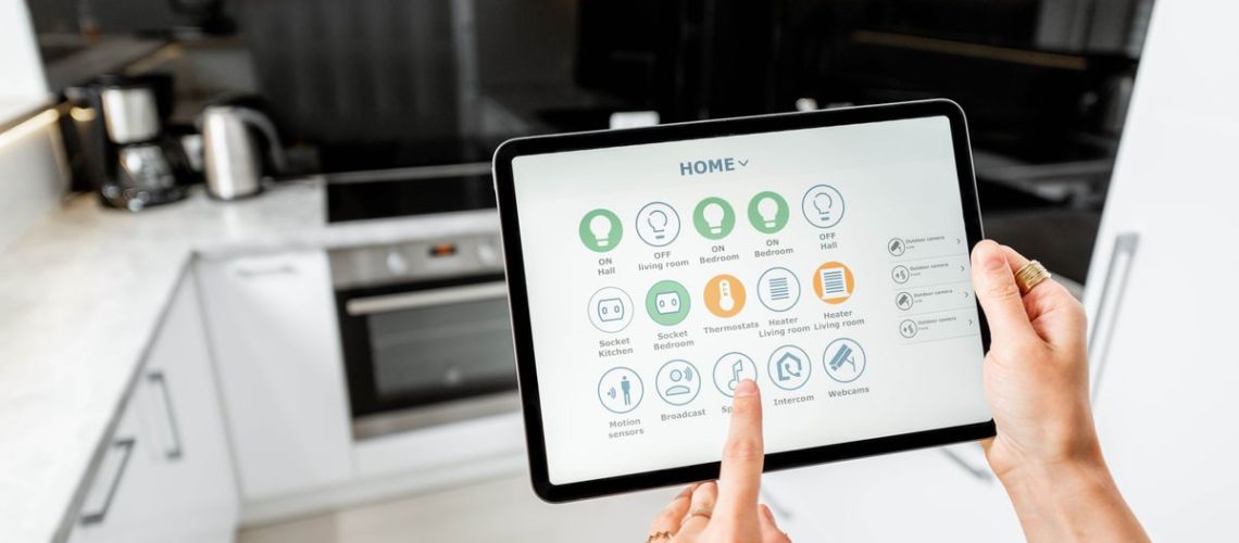 A tablet with smart home apps