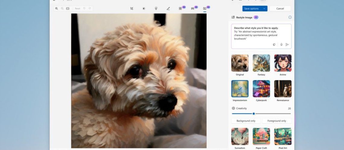 Restyle image on Copilot+ PCs