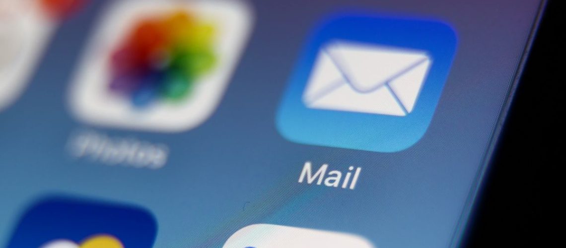 Mail app icon on an iPhone screen