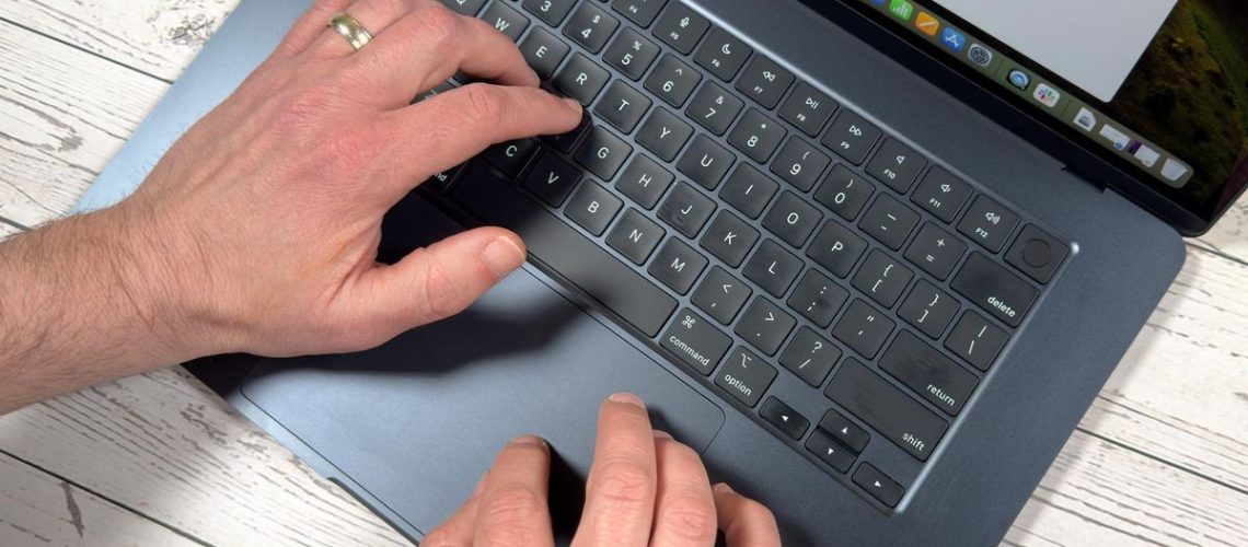 MacBook Air 15-inch M3 typing on keyboard