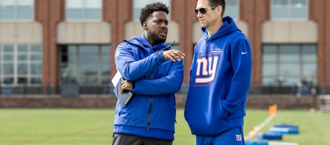 Assistant General Manager Brandon Brown and Senior Vice President and General Manager Joe Schoen, of the New York Giants for HBO