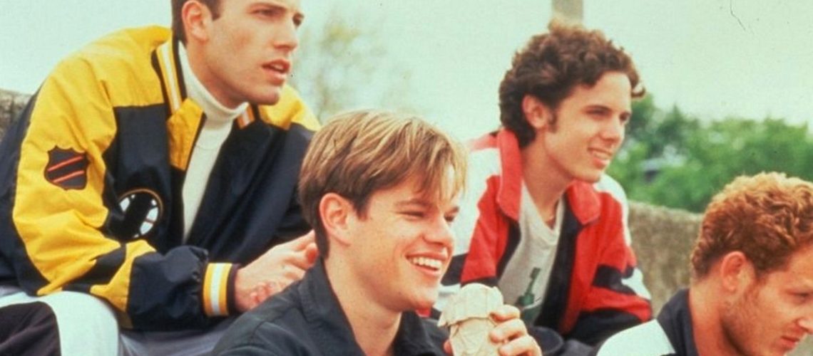 (l to r): Ben Affleck, Matt Damon, Casey Affleck and Cole Hauser in Good Will Hunting