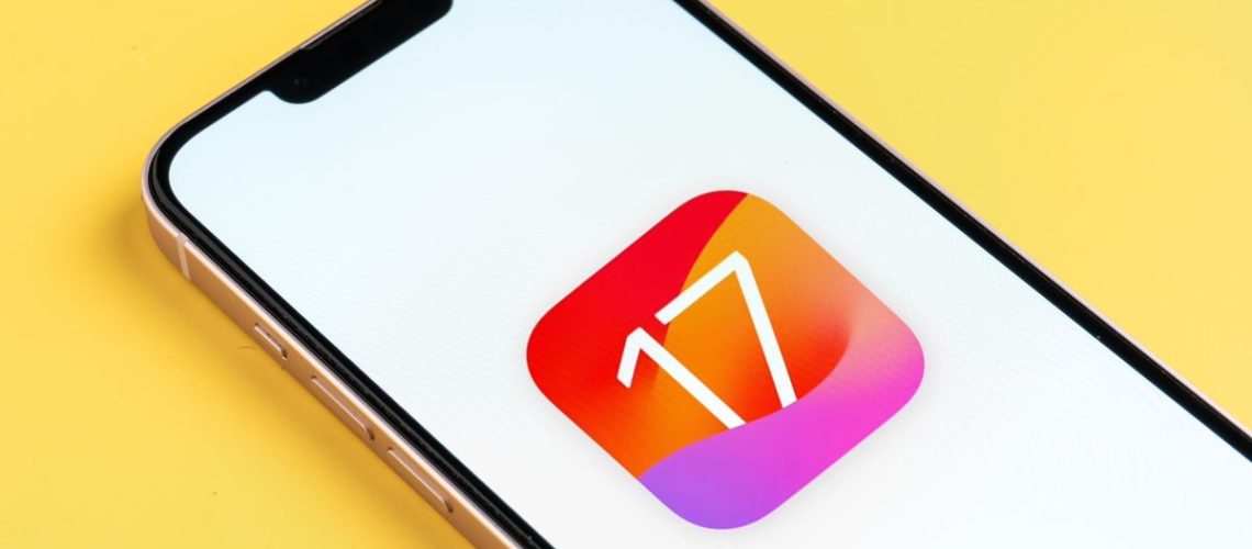 iOS 17 logo on iPhone