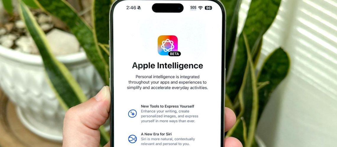 Apple Intelligence logo on iPhone