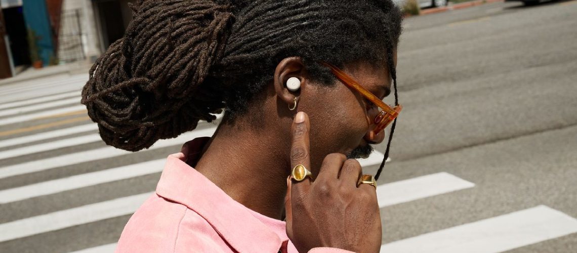 Google Pixel Buds Pro 2 on person outside