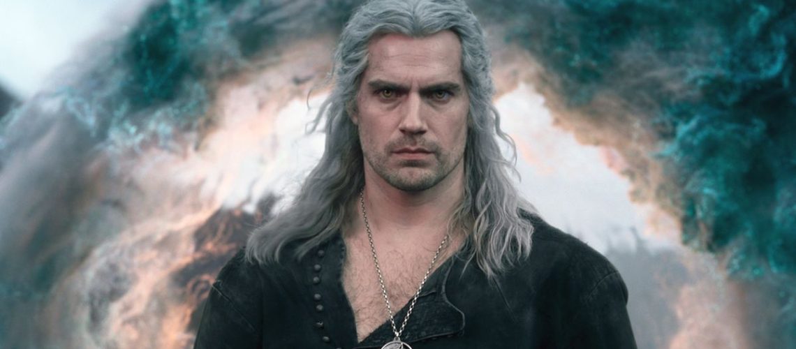 Henry Cavill as Geralt of Rivia in The Witcher season 3, with a cloud of smoke behind him