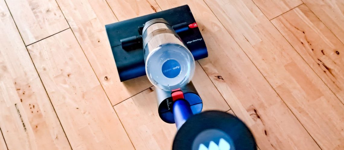 Dyson WashG1 wet floor cleaner on hardwood