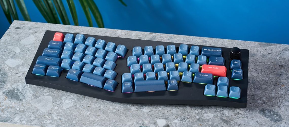 Photograph of the Keychron V8 Max ergonomic keyboard