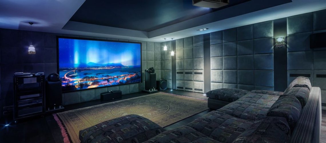 Optoma UHZ68LV projector in living room