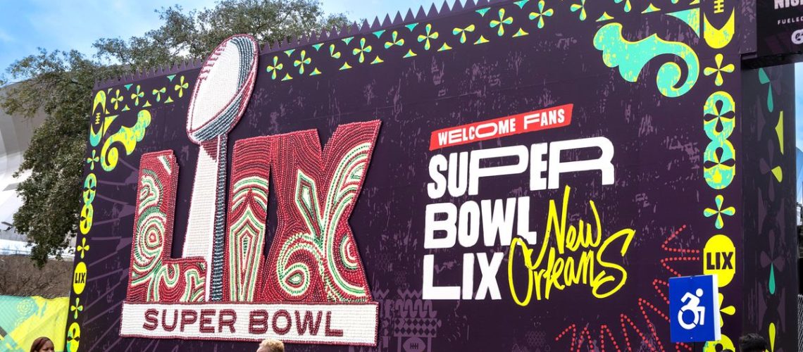Super Bowl LIX signage in New Orleans