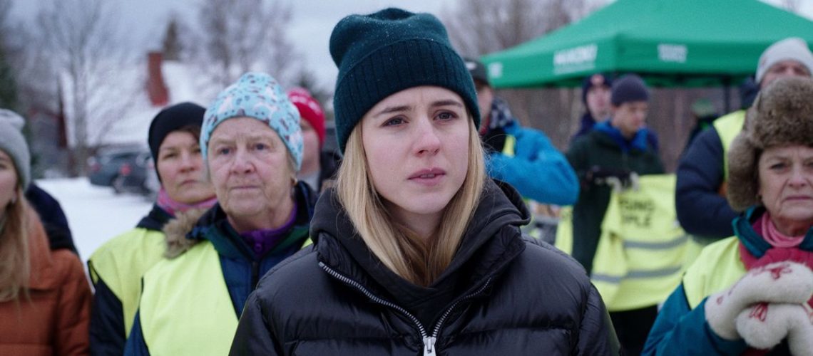 Hanna Ahlander (Carla Sehn) stands in a crowd in Netflix's "The Åre Murders"
